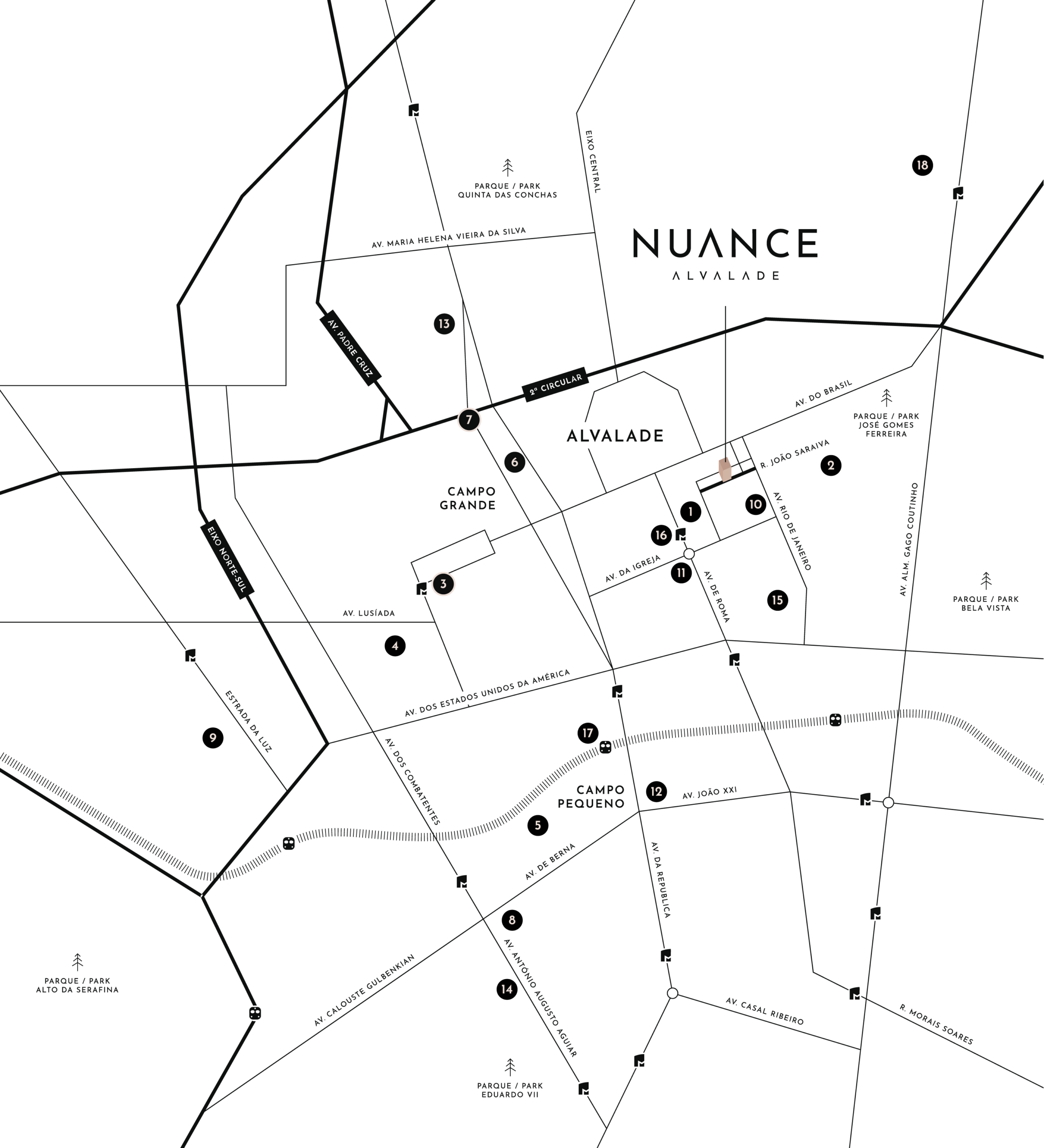 Localização do Nuance, Rua João Saraiva 22–26